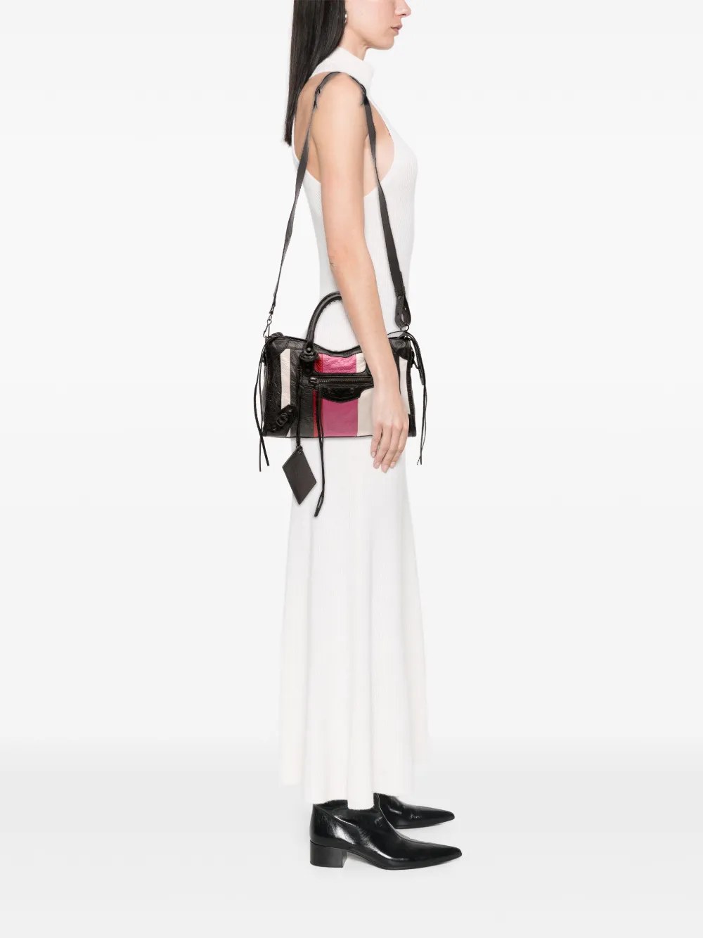 Balenciaga Pre-Owned 2018 Small Lambskin Motocross Striped Classic City satchel | Pre-Owned | Image 2