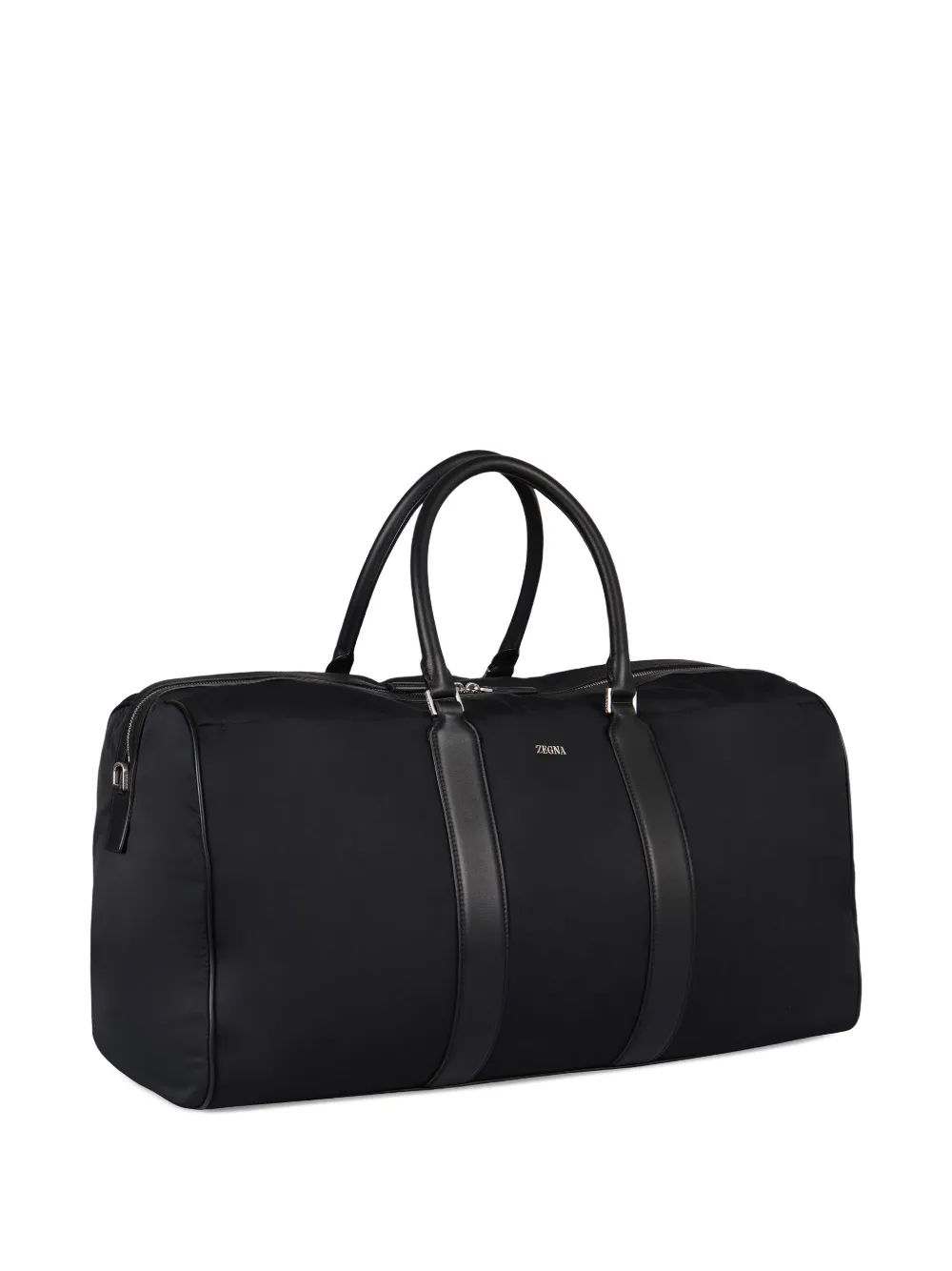 Zegna Leather-trimmed Nylon Holdall In Black