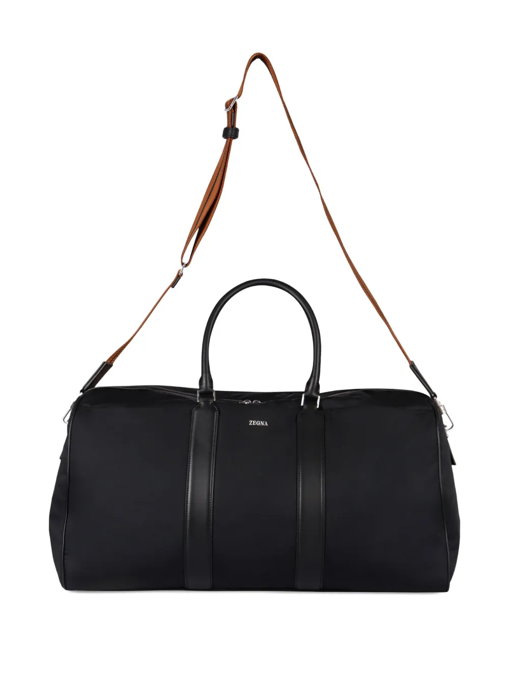 Zegna Leather-trimmed Nylon Holdall In Black