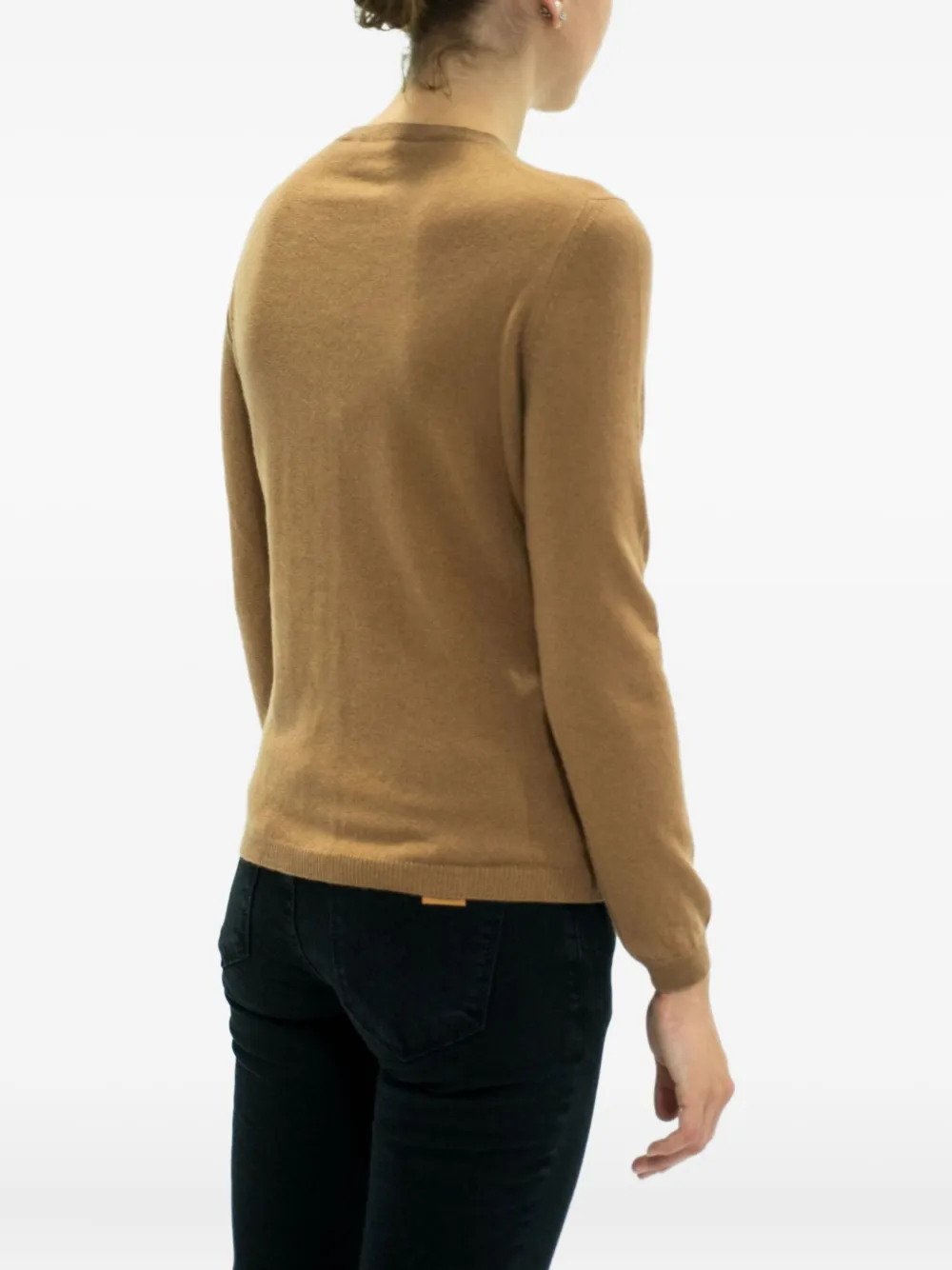 La Rose Button Cashmere Cardigan In Brown