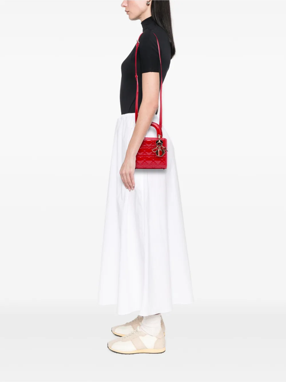 Christian Dior Pre-Owned 2016 Mini Patent Cannage Lady Dior satchel | Pre-Owned | Image 2