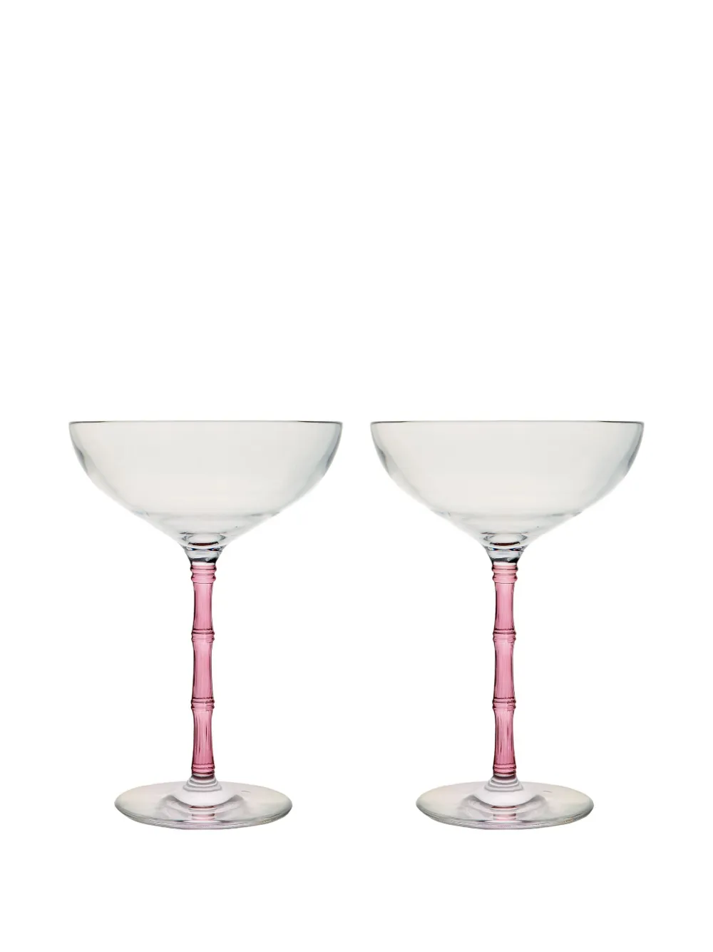 La DoubleJ Bamboo Coupe glasses (set of two) | Pink | Image 1