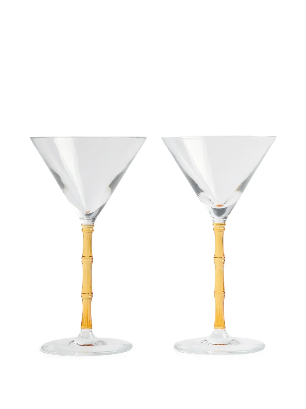 La Doublej Bamboo Martini Glasses (set Of Two) In Yellow