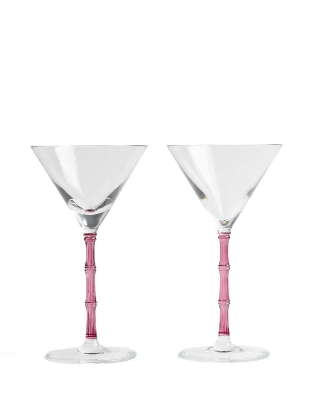 La Doublej Bamboo Martini Glasses (set Of Two) In Pink