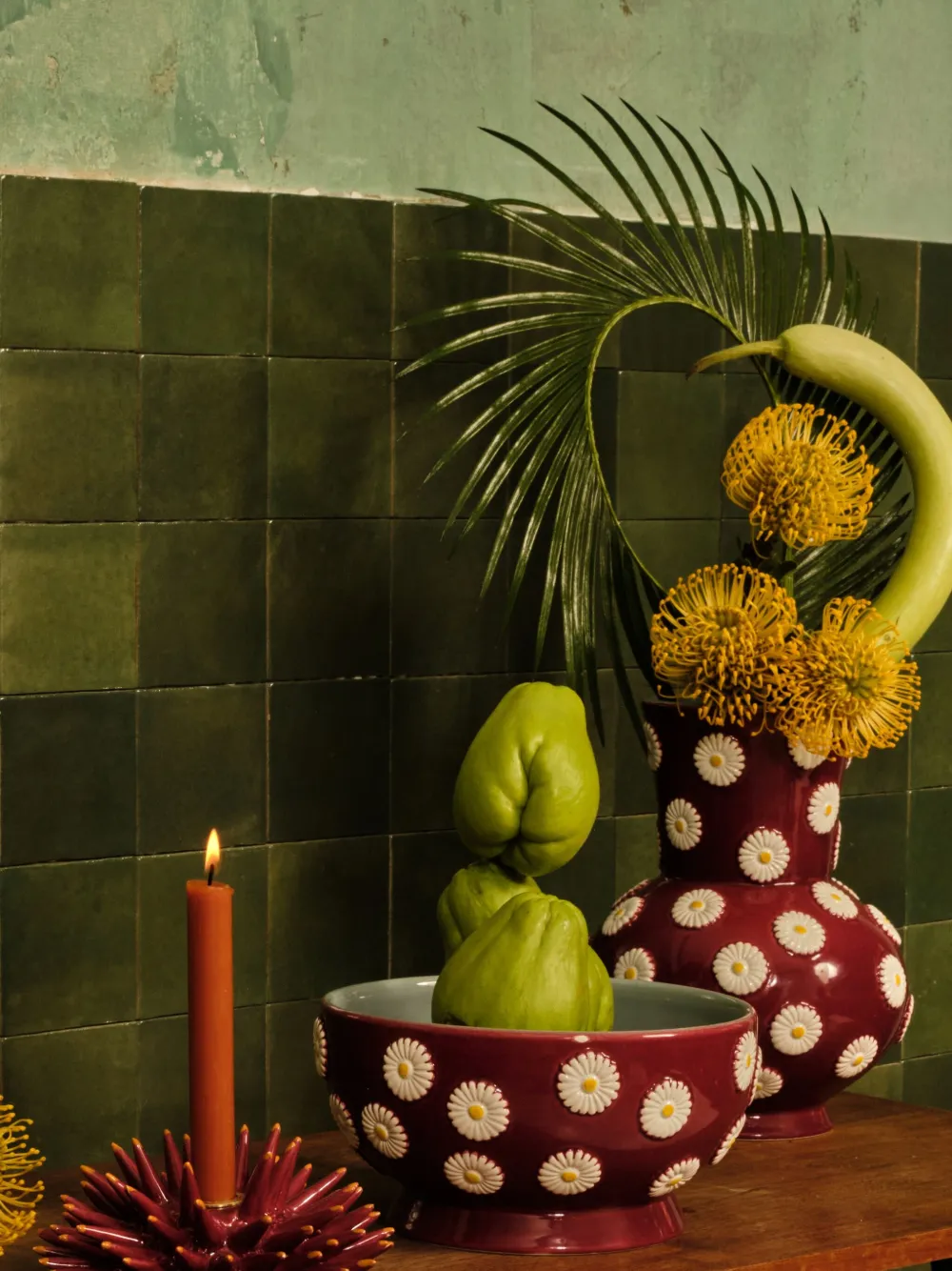 La Doublej Spine Candle Holder In Brown