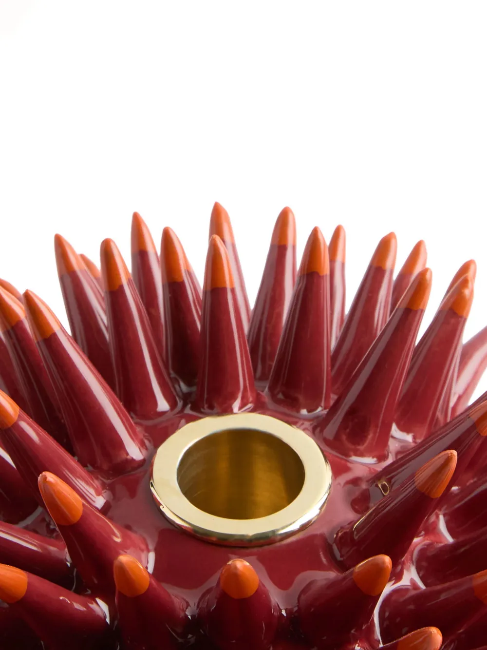 La Doublej Spine Candle Holder In Brown