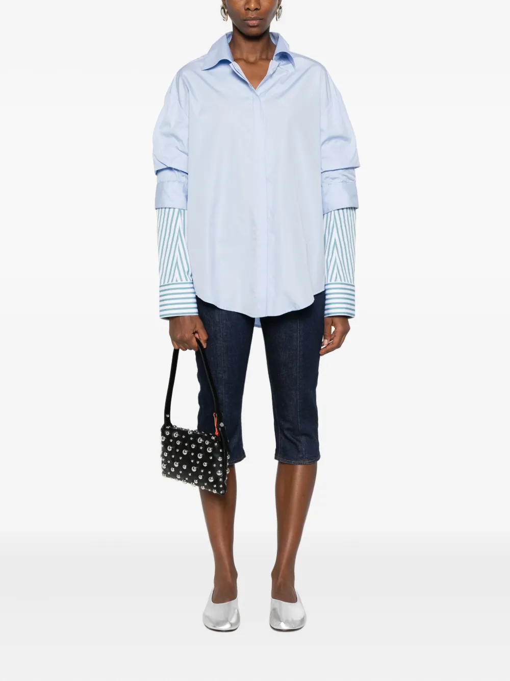FAÇON JACMIN Cosmo trompe l'oeil blouse - Blauw