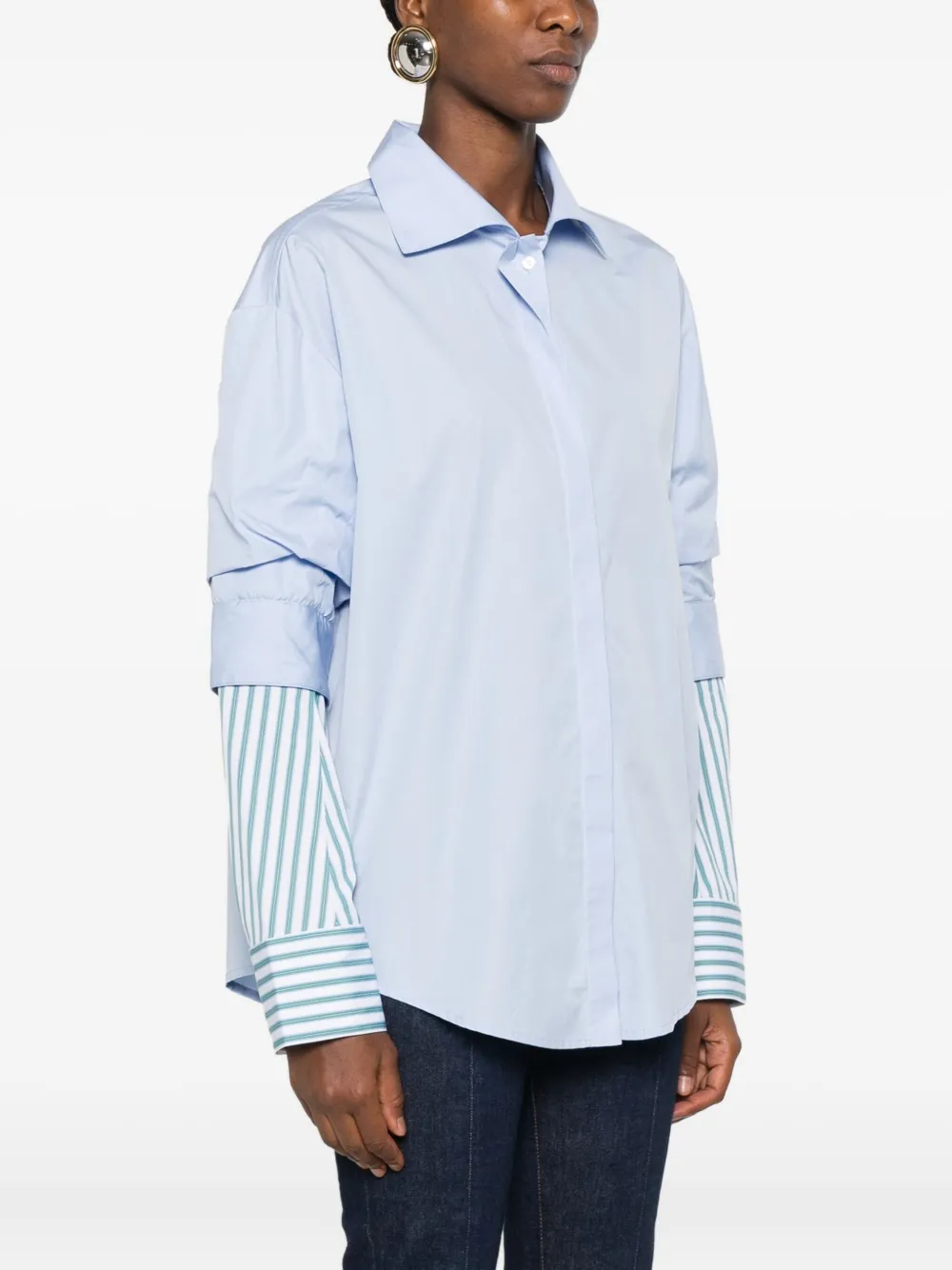  Façon Jacmin Cosmo Trompe L'oeil Shirt - Blue 