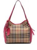 Burberry Pre-Owned 2021-2025 Small Haymarket Check Canvas and Leather Canterbury tote bag - Brown