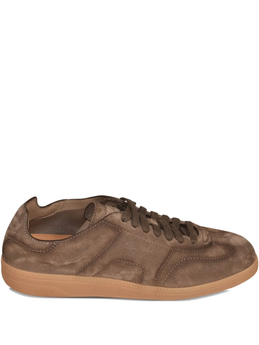 Santoni suede leather sneakers Brown