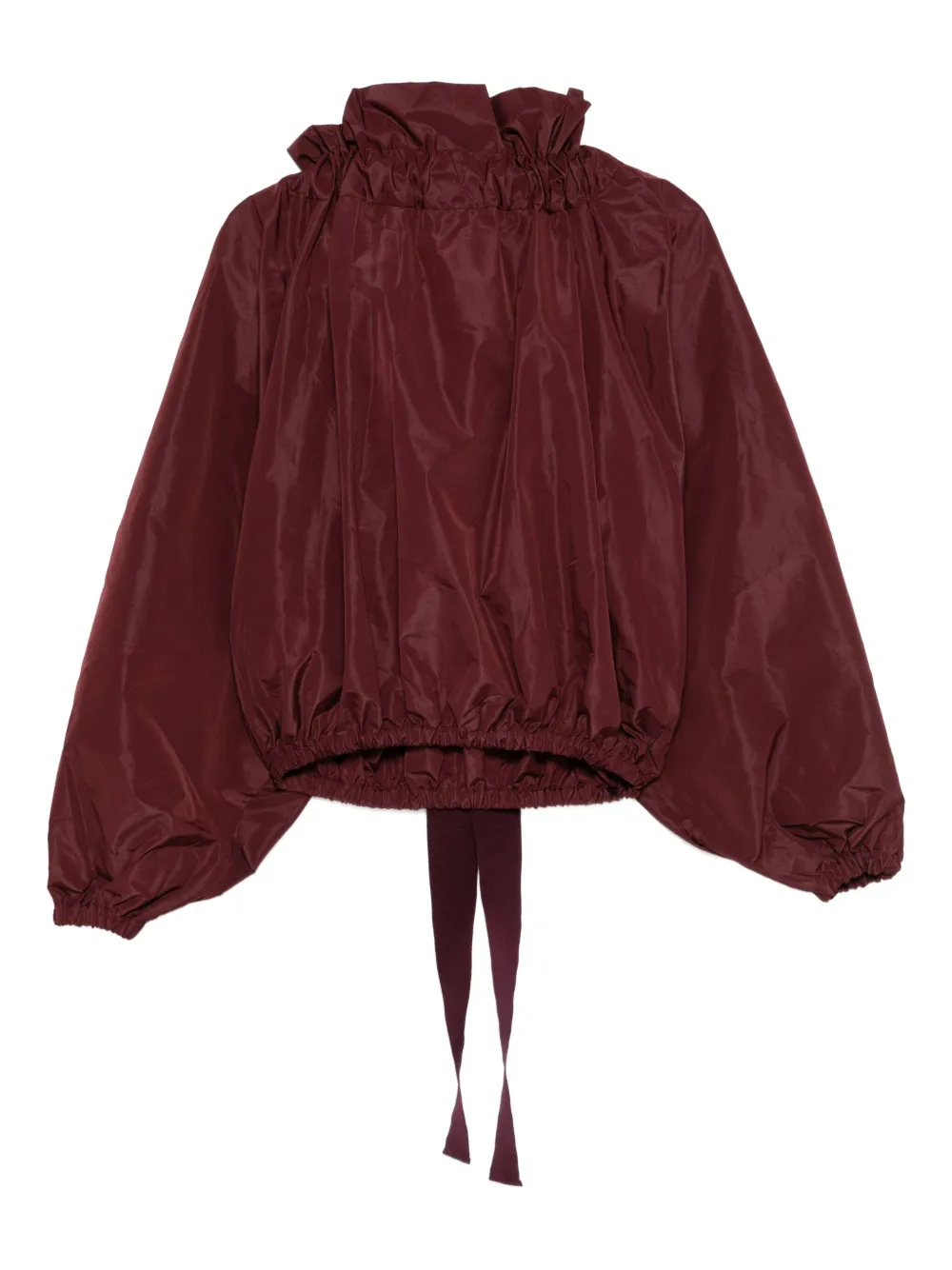 Patou ruffled tie top - Rood