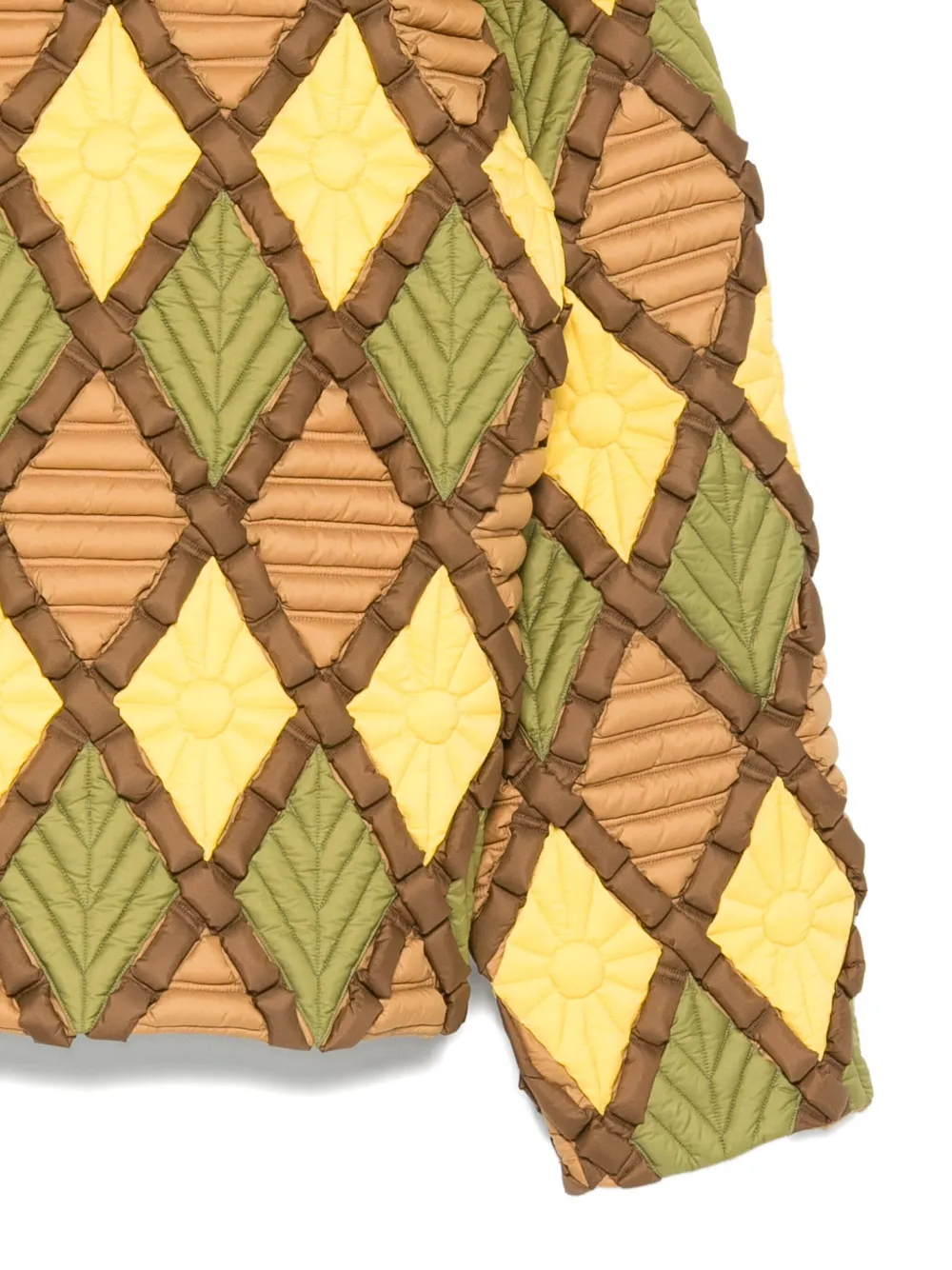 Raxxy Diamond-pattern Bomber Jacket In Multi