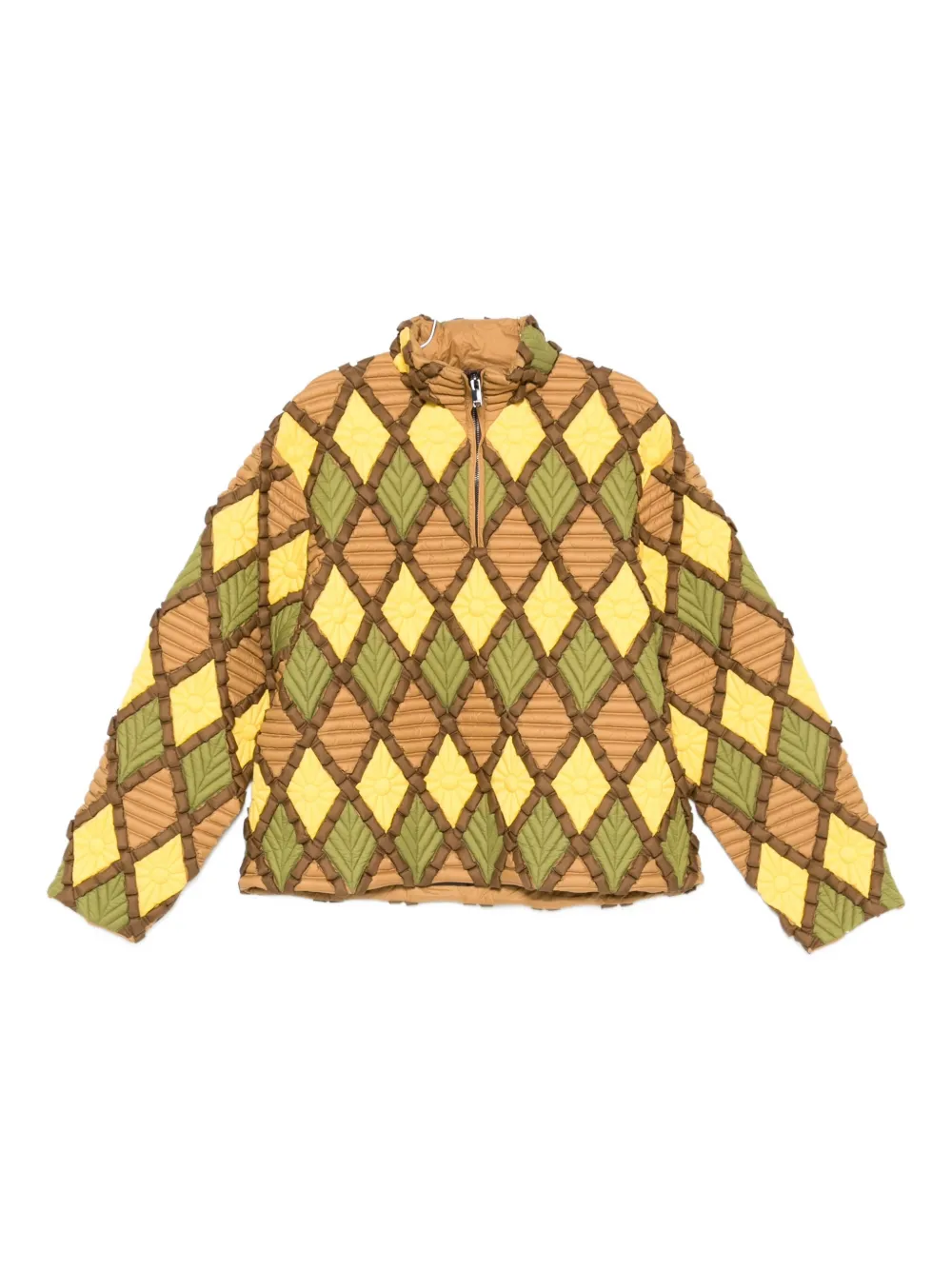 Raxxy Diamond-pattern Bomber Jacket In Multi