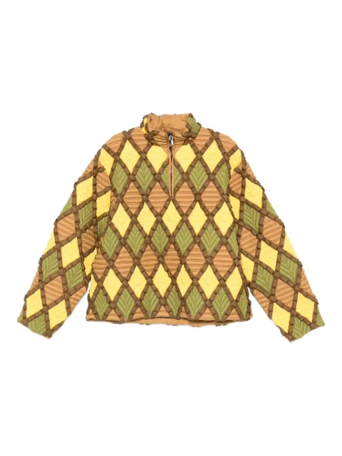 RAXXY diamond-pattern bomber jacket
