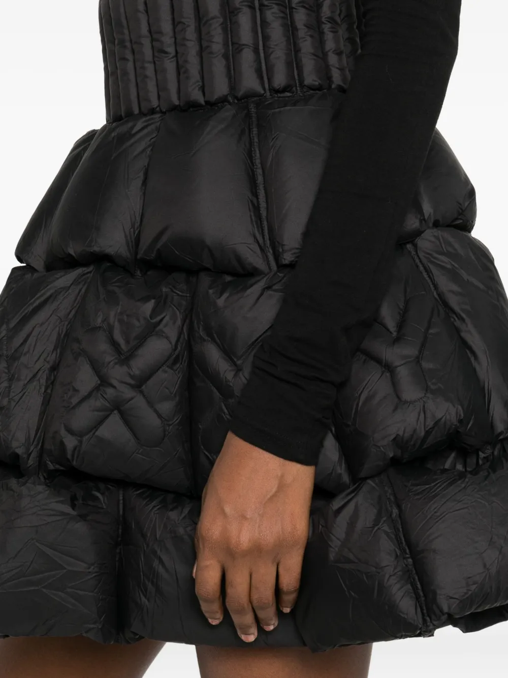 Raxxy Quilted Padded Mini Skirt In Black