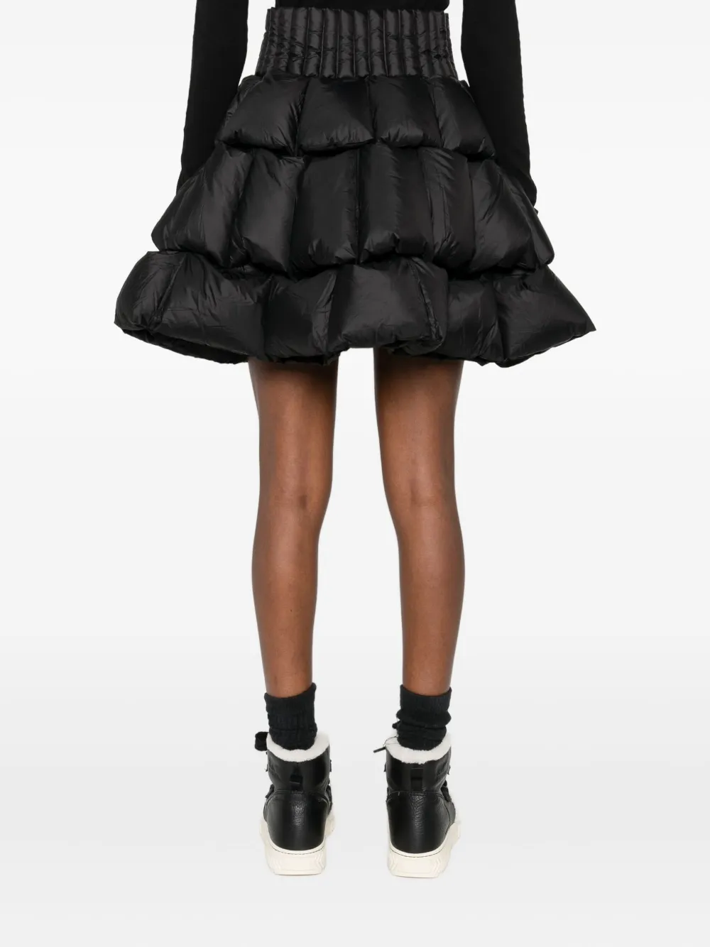 Raxxy Quilted Padded Mini Skirt In Black