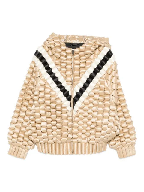 RAXXY textured hooded coat