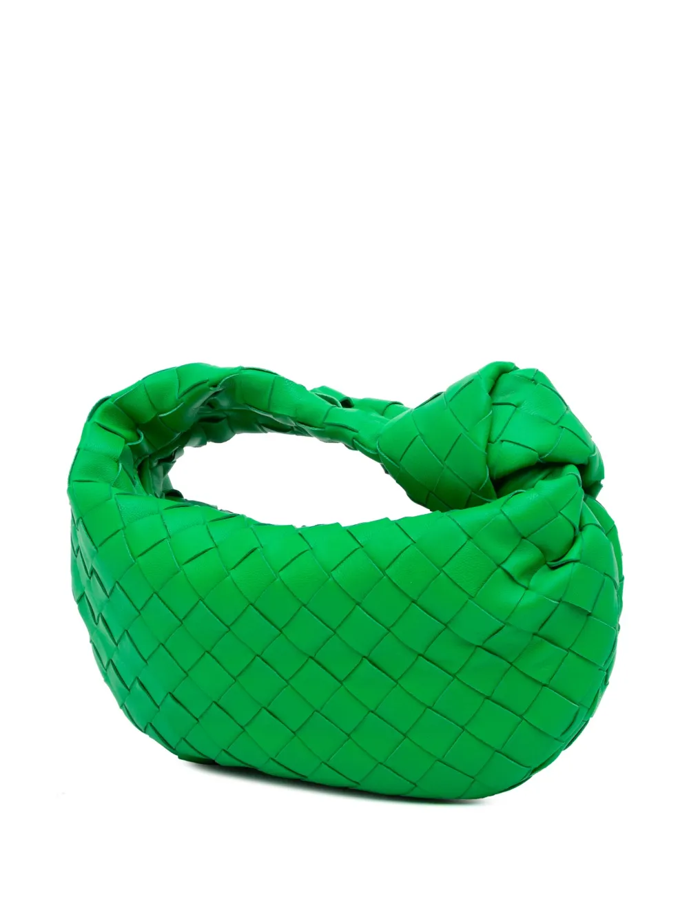 Pre-owned Bottega Veneta 2012-2025 Mini Nappa Intrecciato Jodie Hobo Bag In Green