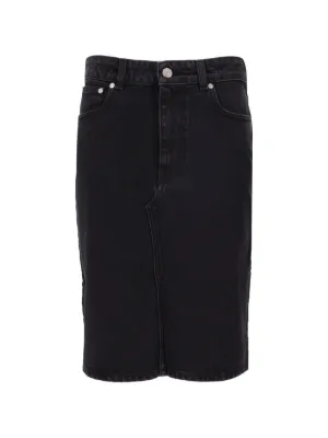 Saint Laurent バギー デニム ペンシルスカート | ブラック | FARFETCH JP