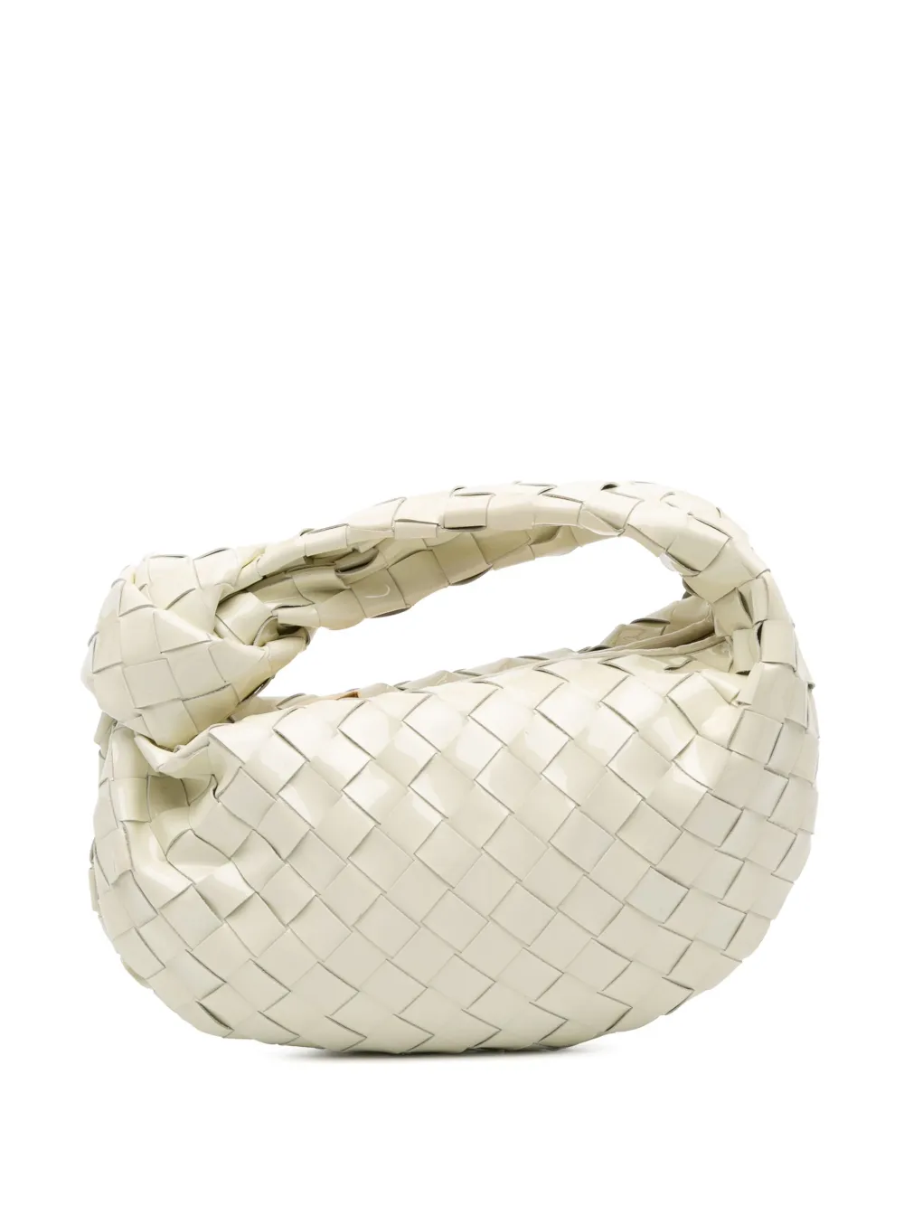 Bottega Veneta Pre-Owned 2012-2025 Mini Patent Intrecciato Jodie hobo bag | White | Image 1