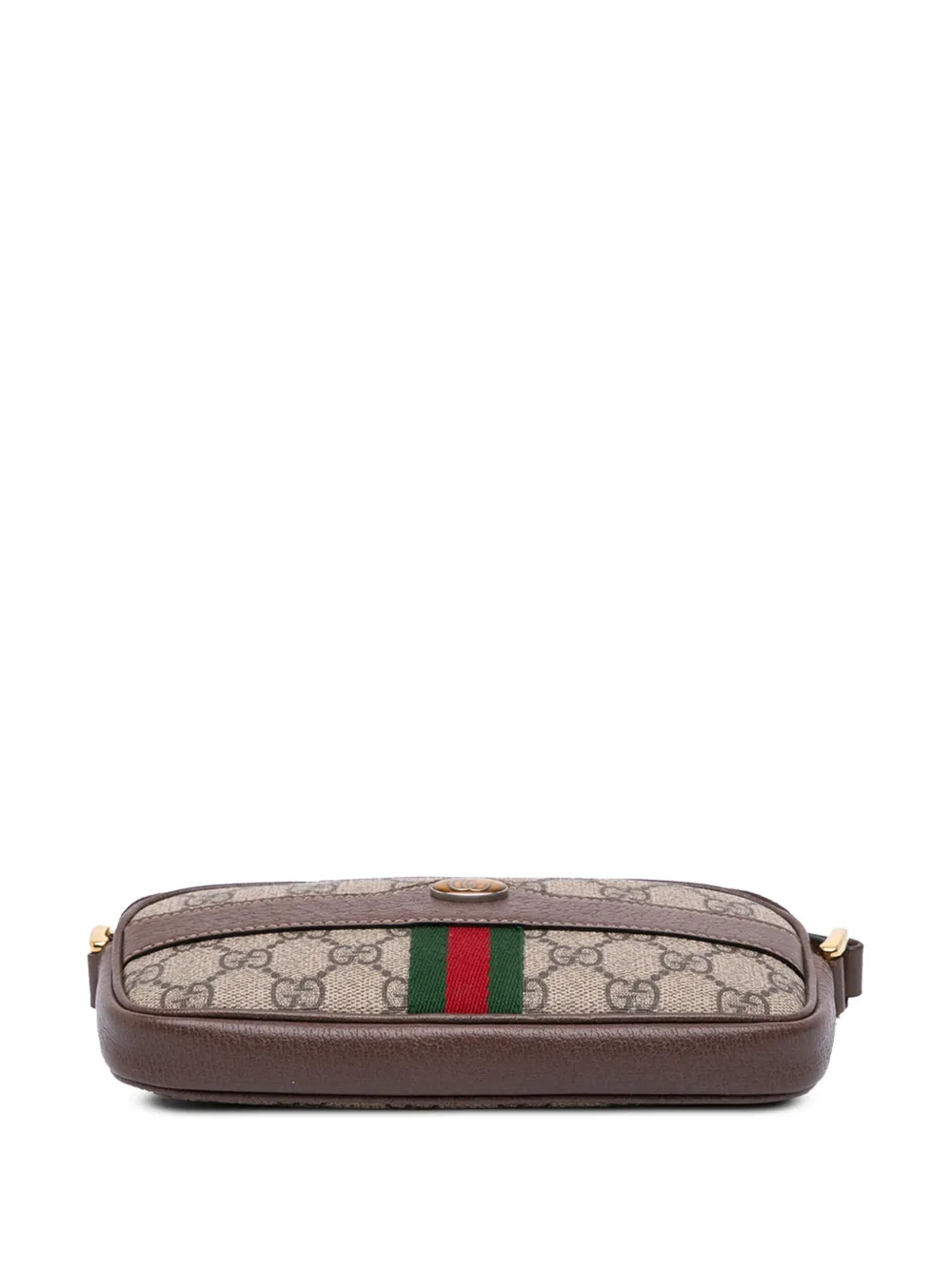 Pre-owned Gucci 2016-2025 Mini Gg Supreme Web Ophidia Crossbody Bag In Brown