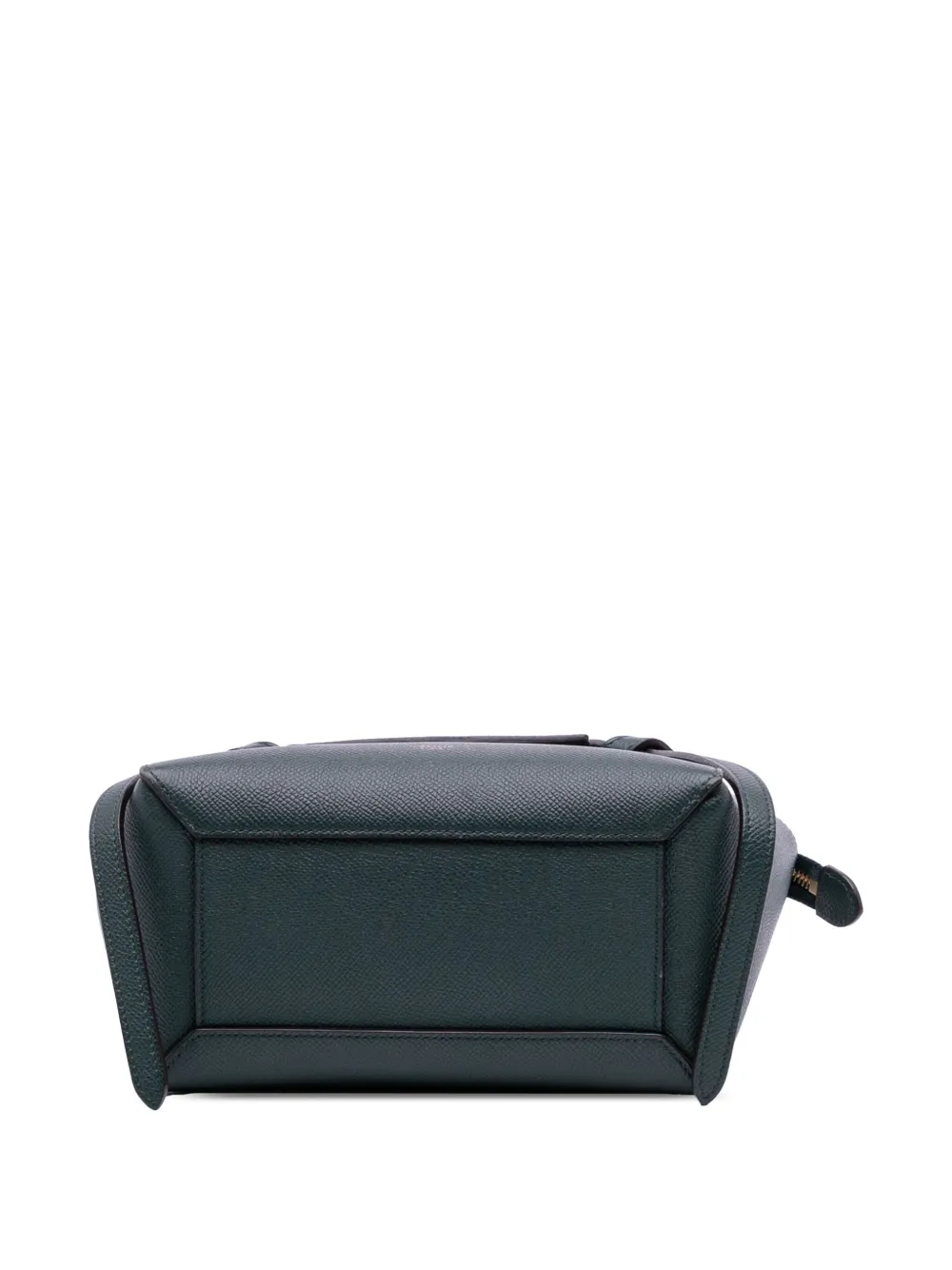 Pre-owned Celine 2018-2025 Nano Grained Calfskin Belt Bag Satchel In Green