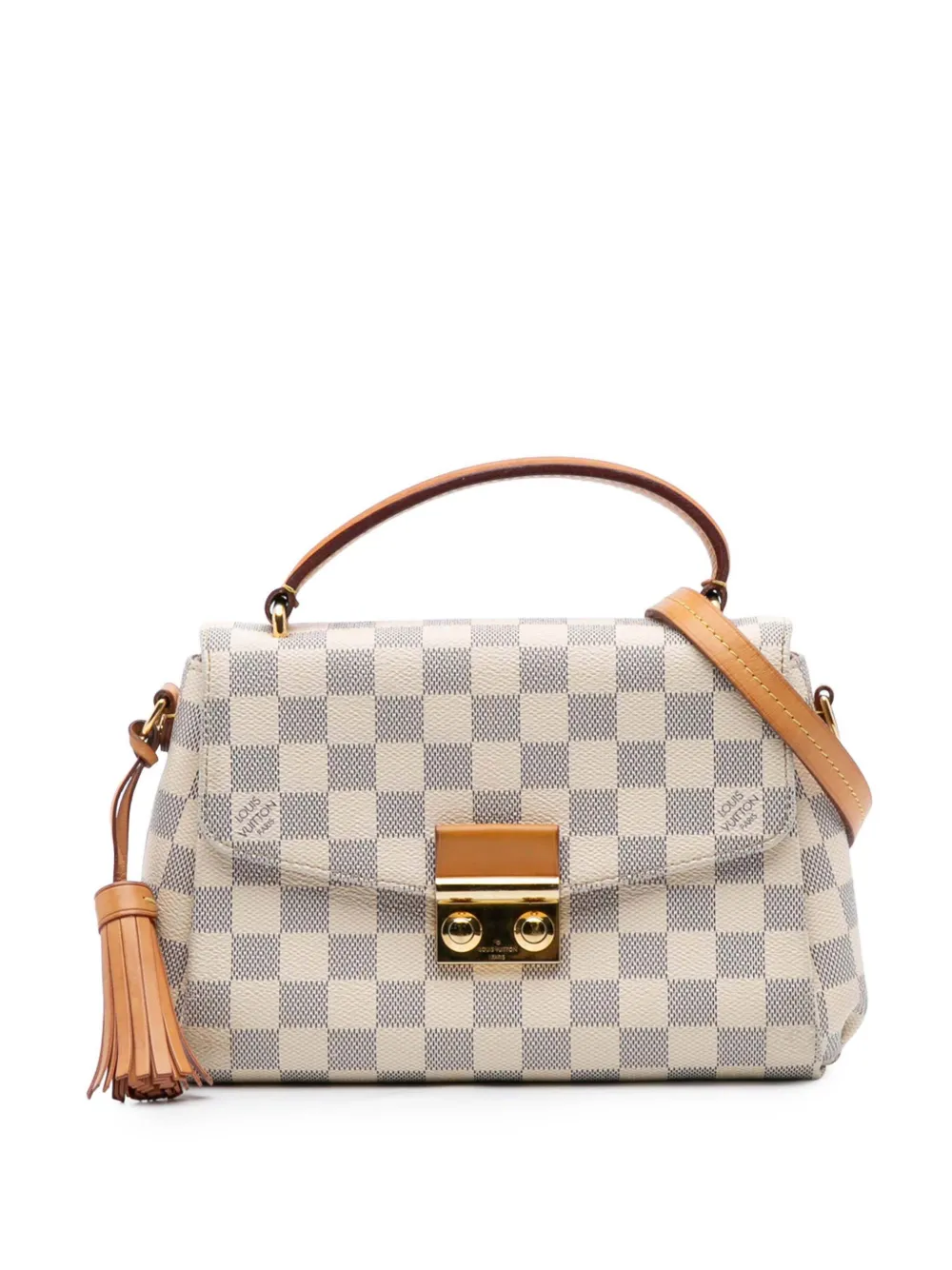 Louis Vuitton Pre-Owned 2018 Damier Azur Croisette satchel | White | Image 1