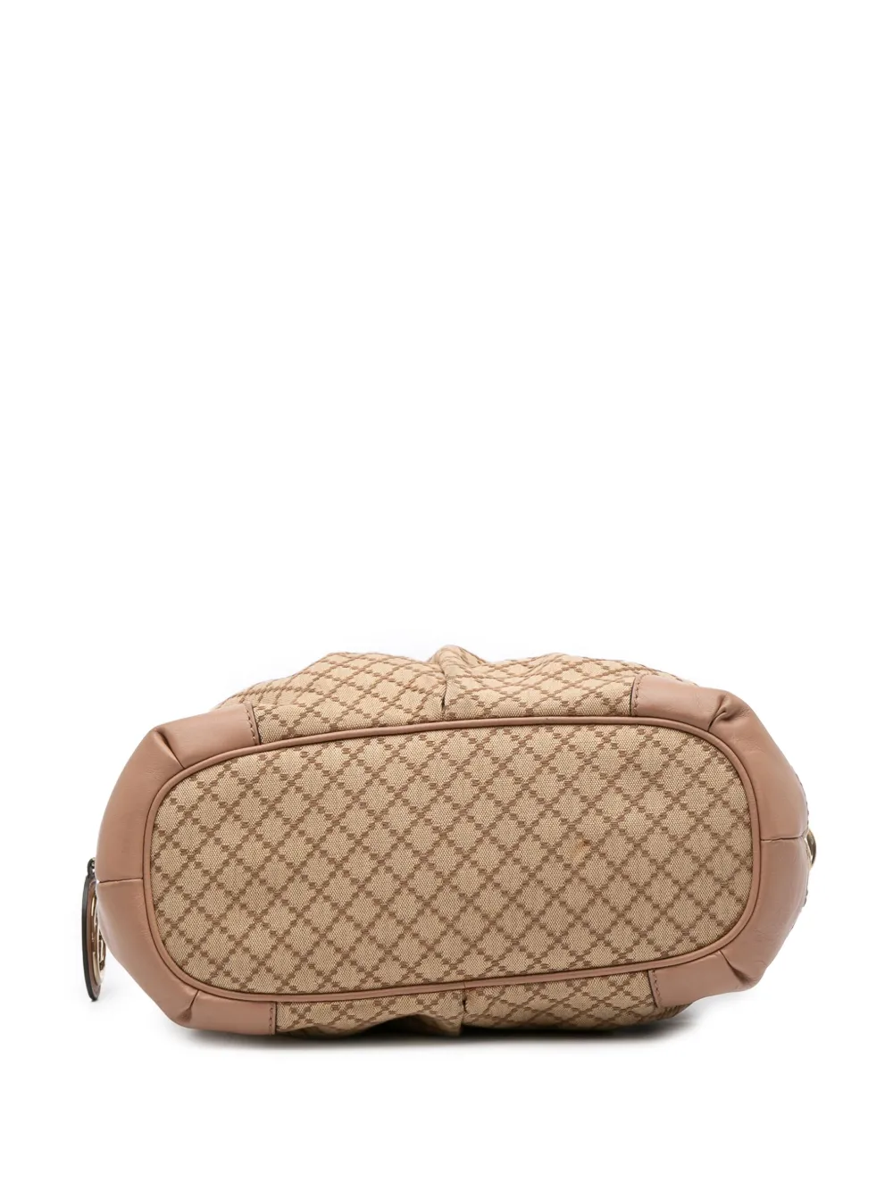 Pre-owned Gucci 2016-2025 Diamante Canvas Sukey Satchel In Brown