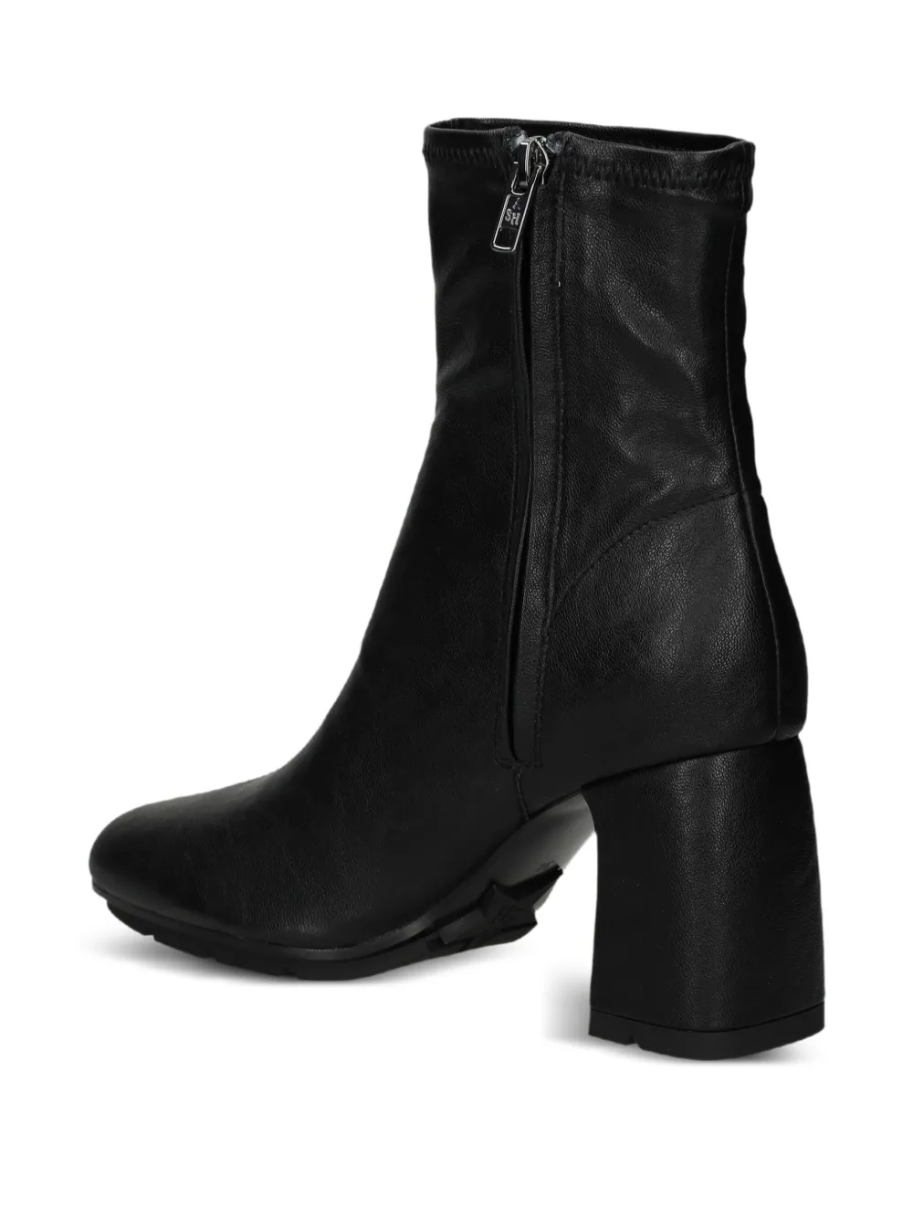Ash Eclat Bis High Heels Ankle Boots In Black Leather In Black