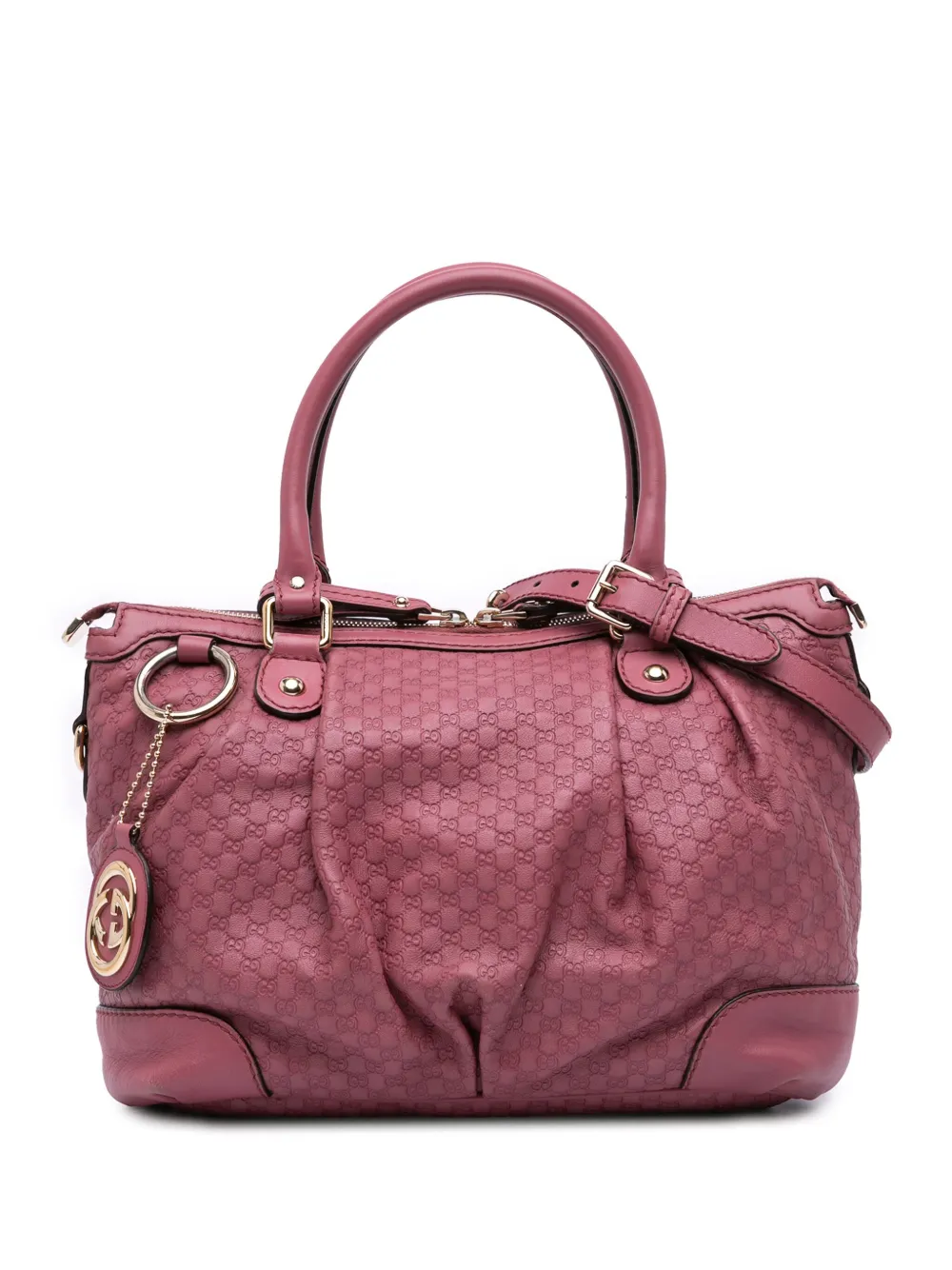 Pre-owned Gucci 2016-2025 Microssima Sukey Satchel In Pink
