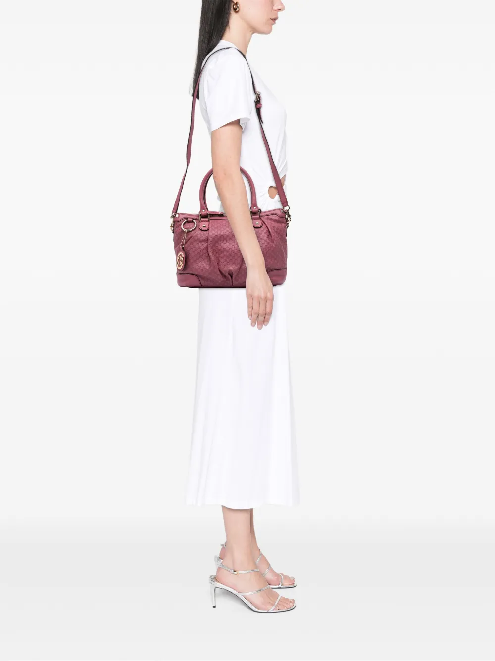 Pre-owned Gucci 2016-2025 Microssima Sukey Satchel In Pink