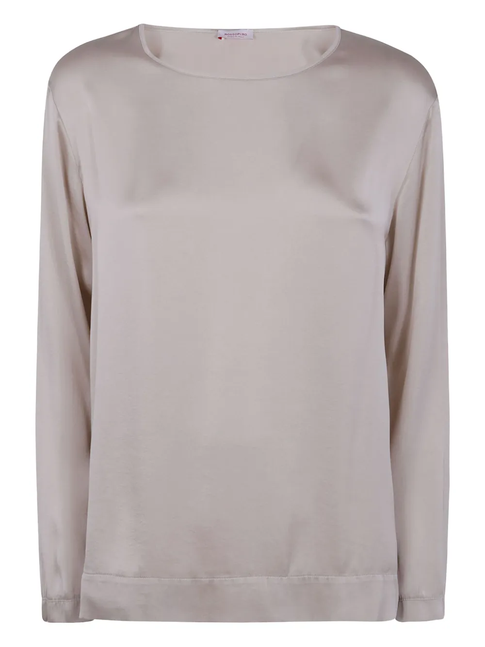 Rossopuro Long-sleeved Silk Blouse In Neutral
