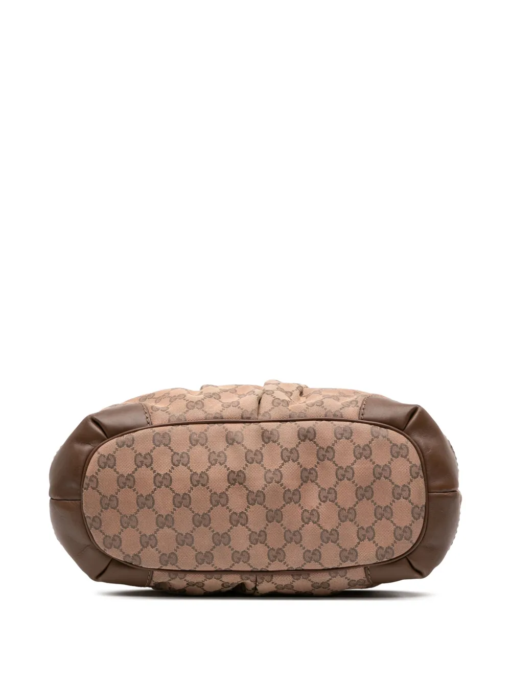 Pre-owned Gucci 2016-2025 Gg Canvas Sukey Satchel In Brown