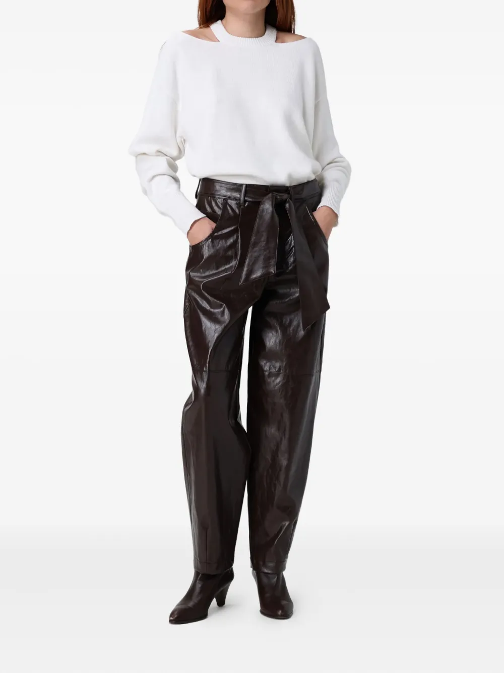 Federica Tosi Cutout Round-neck Sweatshirt In White