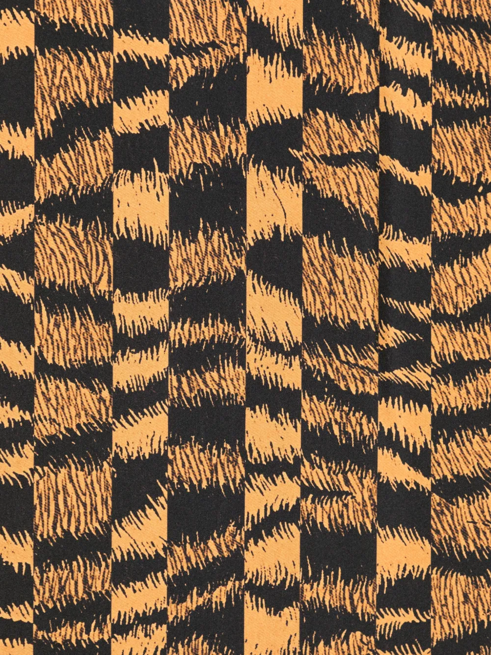 Pierre-louis Mascia Tiger-stripe Lace-panelled Scarf In Brown