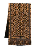 Pierre-Louis Mascia tiger-stripe lace-panelled scarf - Yellow