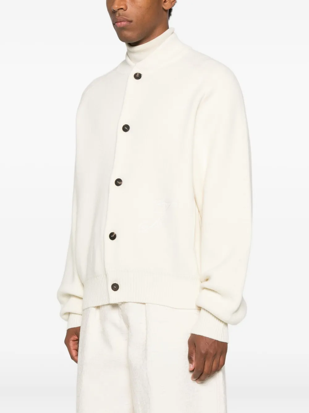 Jacquemus Le Cardigan Pallone Wool-blend Cardigan In White