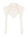 Jacquemus ribbed-knit collar scarf - White