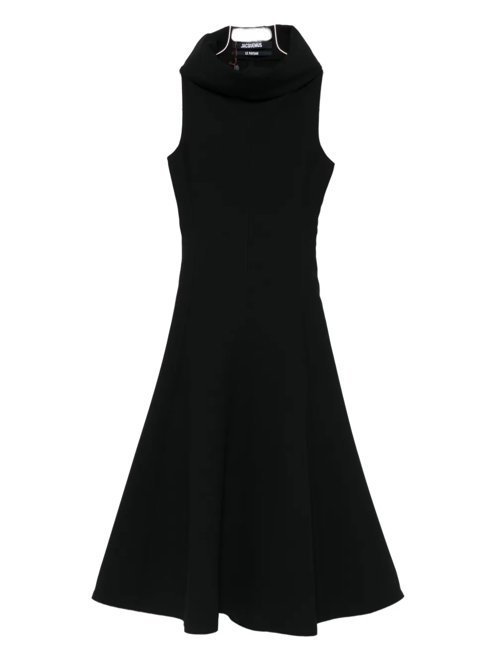 Jacquemus Black High-neck Dress In Multi