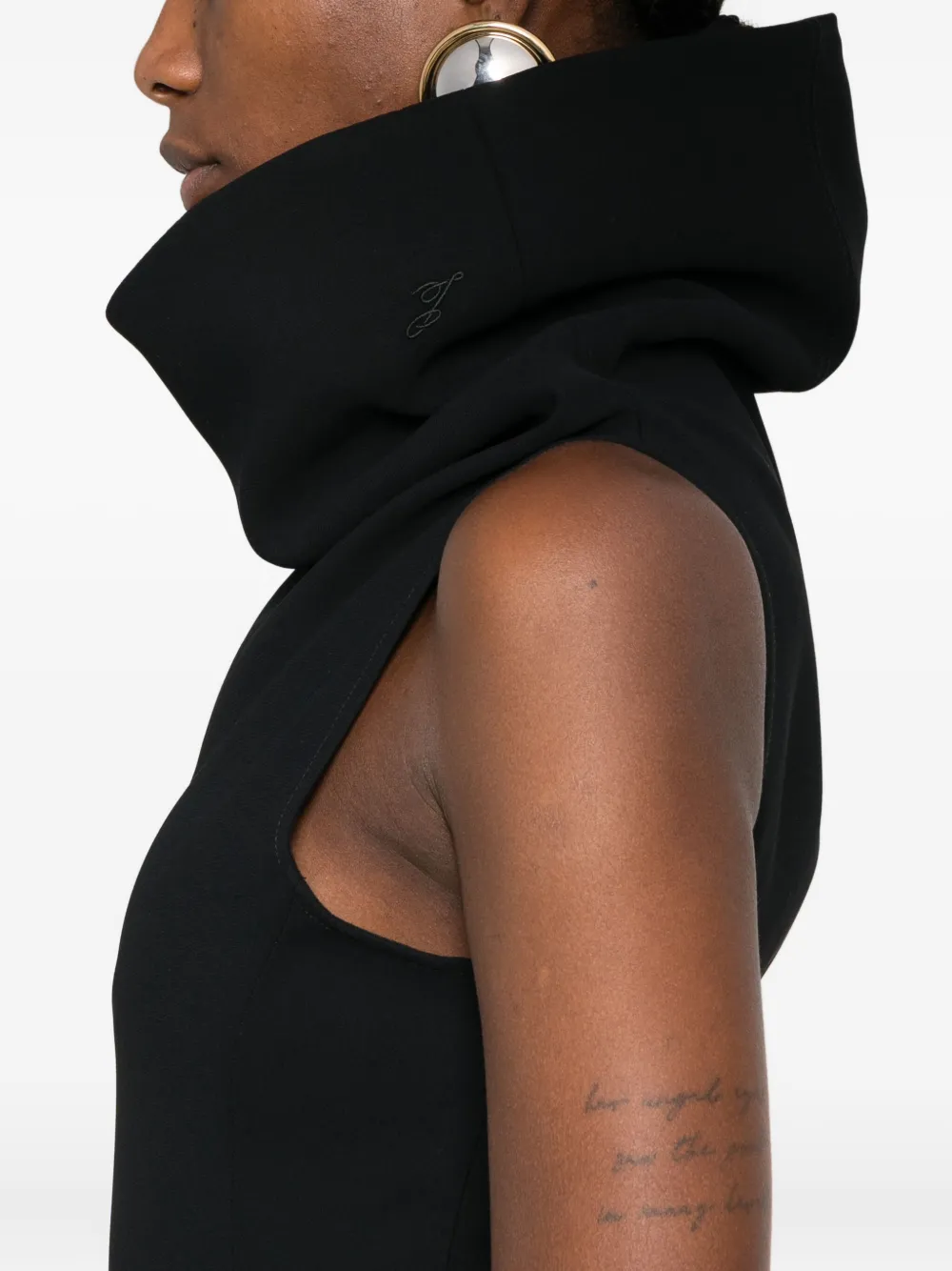Jacquemus Black High-neck Dress In Multi