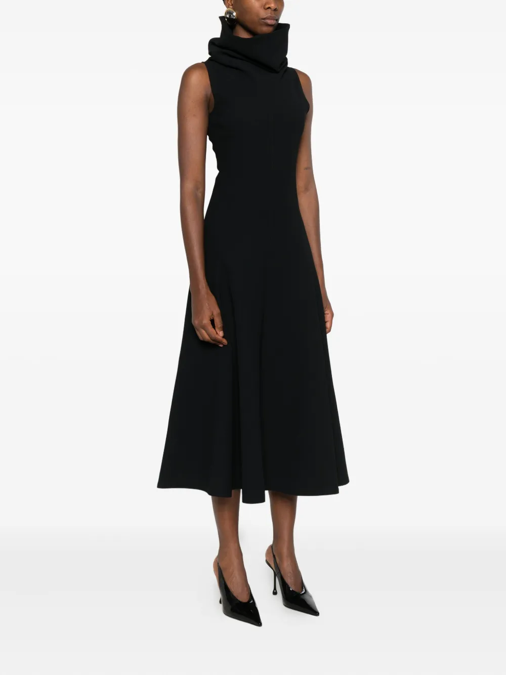 Jacquemus Black High-neck Dress In Multi