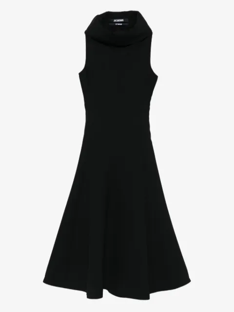 Jacquemus vestido midi con cuello desbocado