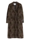 MSGM leopard-print single-breasted coat - Brown