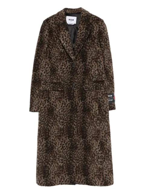 MSGM abrigo con botones y estampado de leopardo
