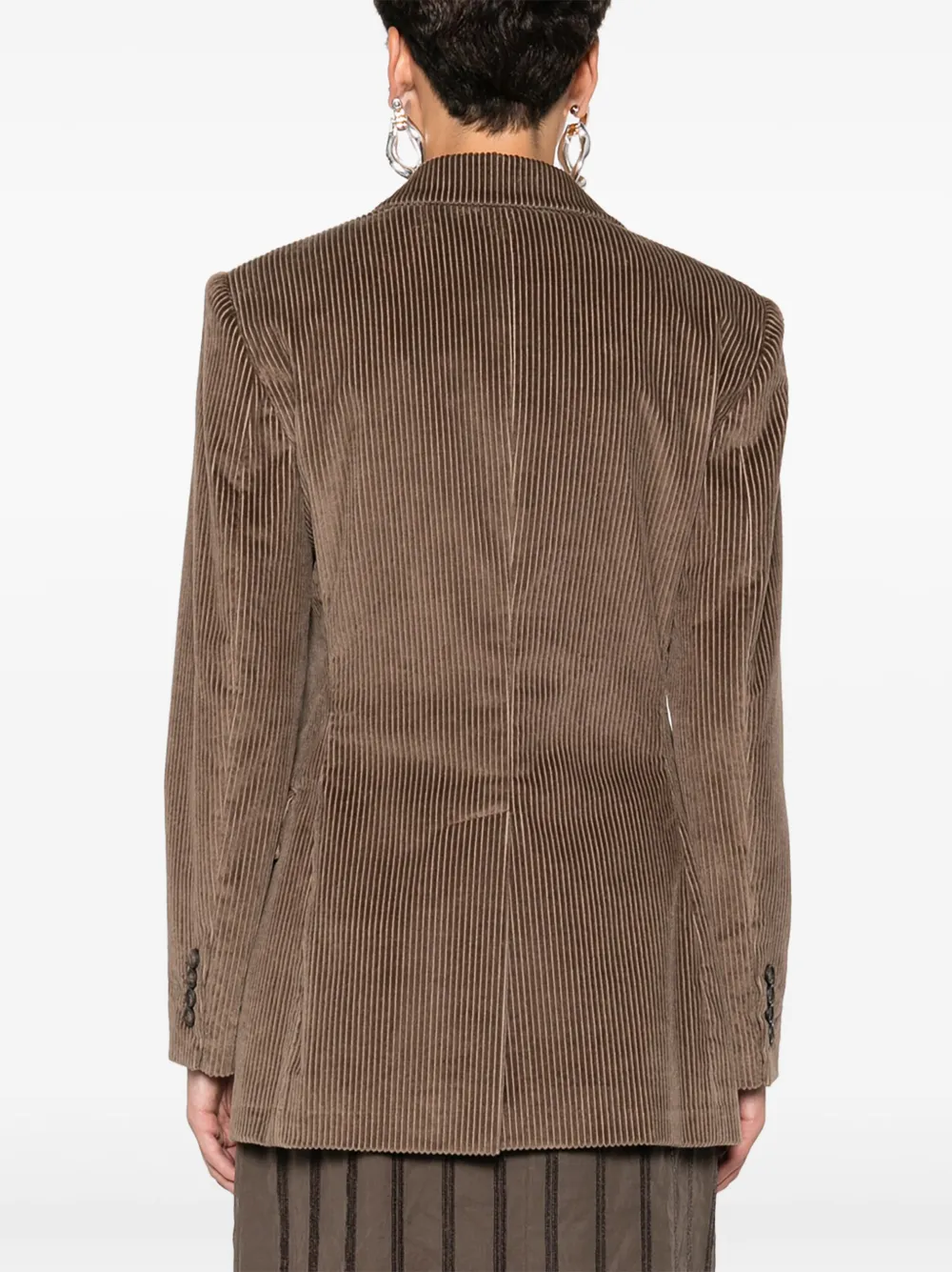 Brunello Cucinelli Corduroy Double-breasted Jacket In Brown