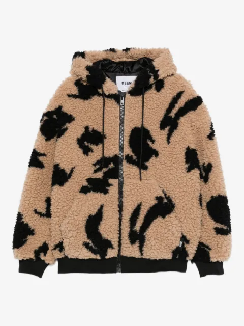 MSGM rabbit-print hooded jacket