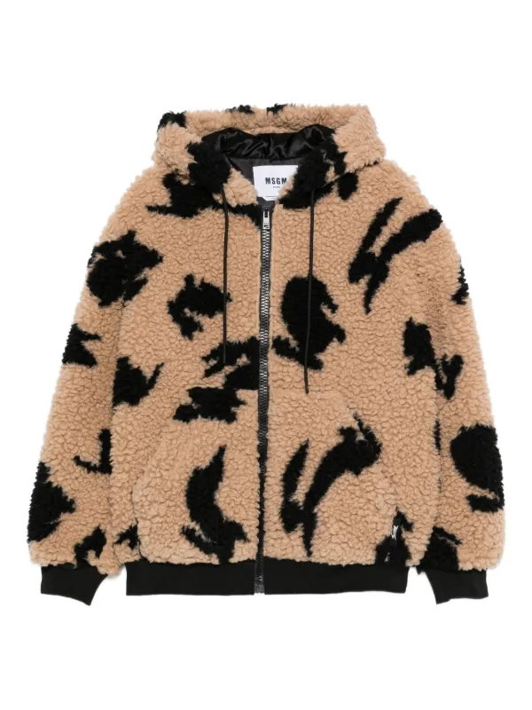 MSGM プリント フーデッド ジャケット | ブラウン | FARFETCH JP