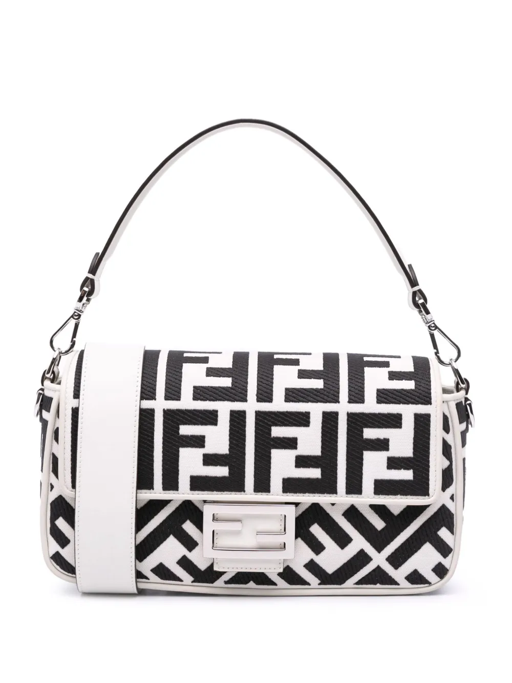 Fendi Pre-Owned 2000-2010 Zucca Embroidered Canvas Baguette satchel | Black | Image 1