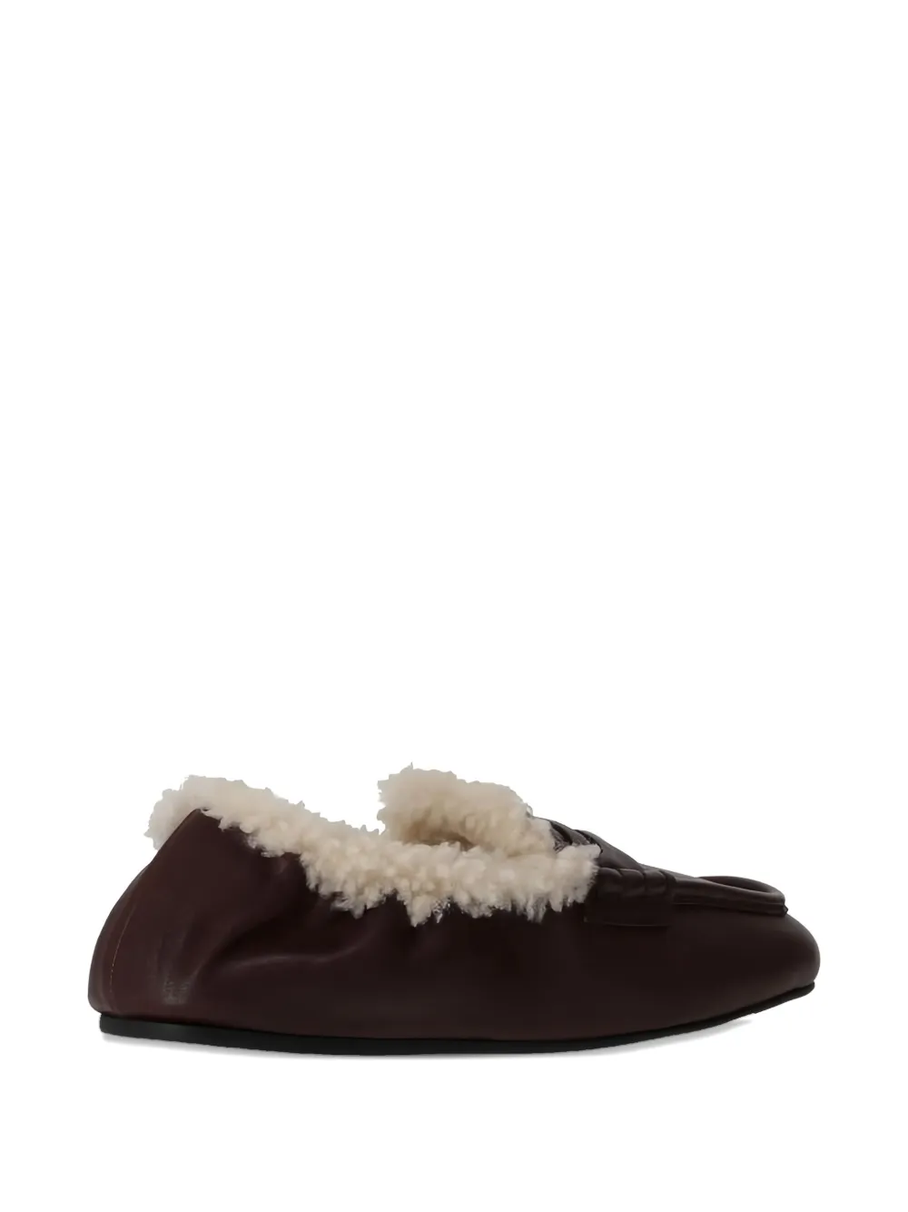 Miu Nappa loafers met lammy detail Bruin