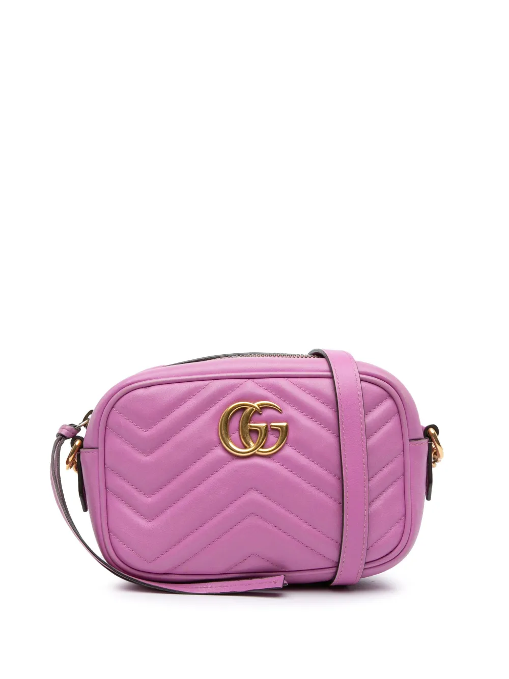 Gucci Pre-Owned 2016-2025 Mini GG Marmont Matelasse Leather crossbody bag | Pink | Image 1